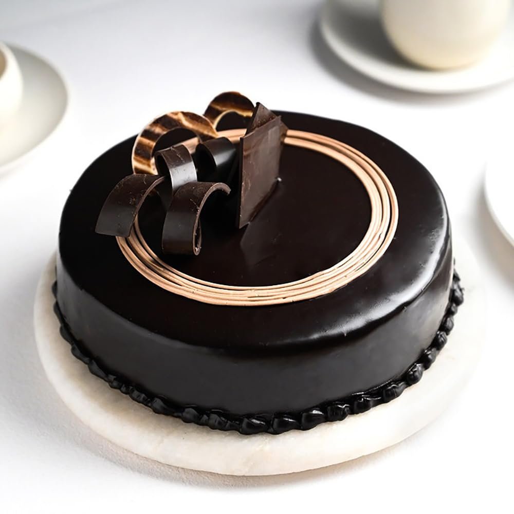 FlowerAura Tempting Truffle Chocolate Cake Gift's For Birthday, Anniversery,, Mother's Day (0.5kg) (Same Day Delivery)